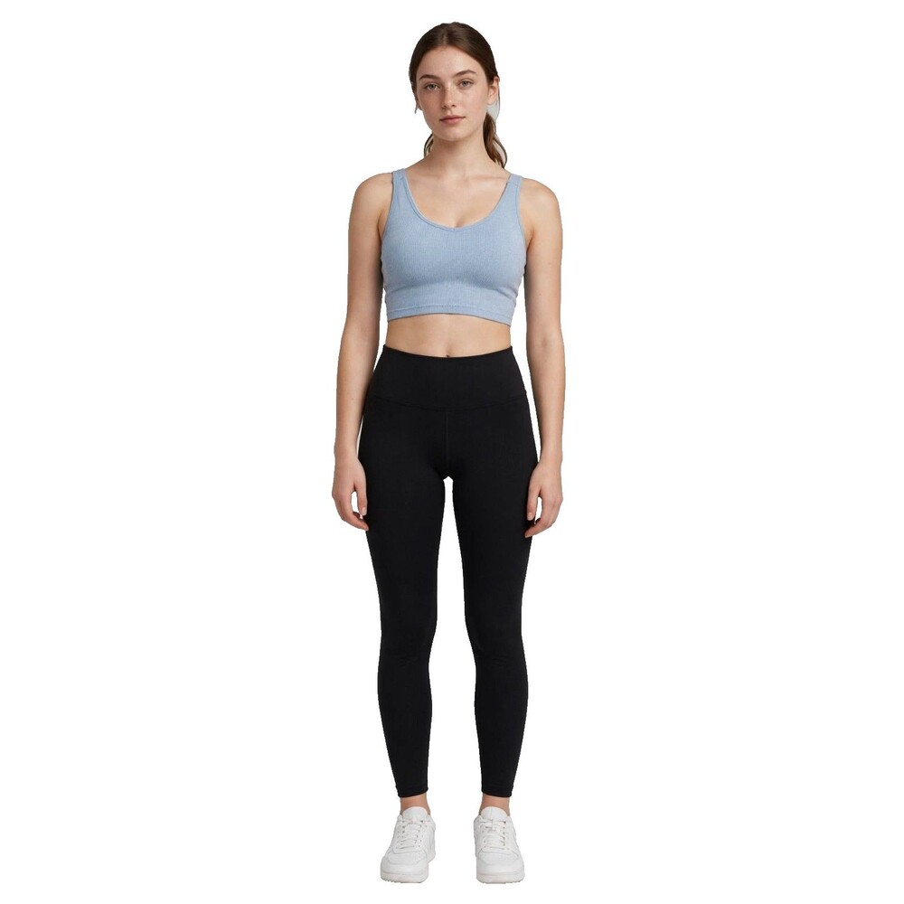 Yogalicious Alamo Bra S Womens Light Blue Seamless Ribbed Sports Bra Yoga